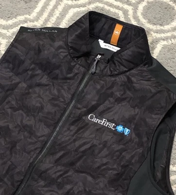 Chaleco híbrido Peter Millar Fuse Elite para hombre XL golf cremallera completa negro ligero Foto 1 de 4