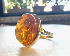 Anello in ARGENTO 925 e ambra (pezzo unico) - irresistibile! - Foto 1 di 1