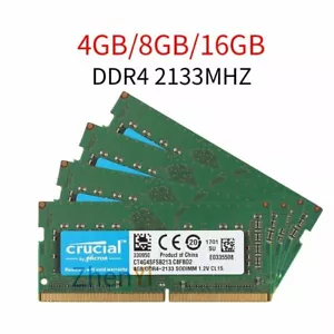 16GB 8GB 4GB DDR4 2133MHz PC4-17000S 1.2V SODIMM Laptop Memory SDRAM Crucial BT - Picture 1 of 14