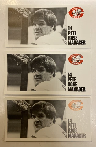 Lot Of 3 1985 Cincinnati Reds Pete Rose Manager Postcards Cover