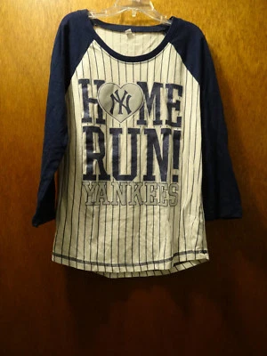 Camiseta manga 3/4 NY Yankees azul marino/blanco para niñas mercancía genuina MLB Foto 1 de 3