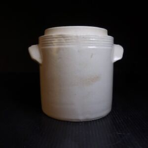 Pottery Art Ceramic Sandstone Grey Beige Container Tidy vintage Deco N8943
