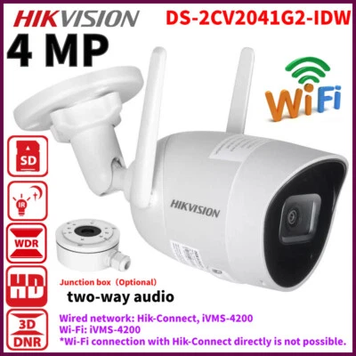Hikvision DS-2CV2041G2-IDW 4MP WiFi 2-Way Audio IP Bullet Camera+ Junction box - Image 1 of 4