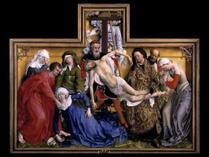 Descent from the Cross Deposition of Christ Weyden Painting Poster CANVAS Print - Picture 1 of 3