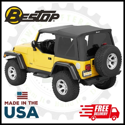 Capota macia traseira quadrada Bestop Black Diamond | Para 1997-2006 Jeep Wrangler TJ 2 portas - Imagem 1 de 2
