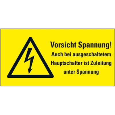 KÖNIG WERBEANLAGEN Schild Vorsicht Spannung Auch b. ausgesch. RoHS konf. Folie 37x74mm ASR A1.3