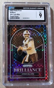 2022 Panini Prizm Brilliance Purple Power Prizm Josh Allen /49 CGC 9 Bills #B-4 - Picture 1 of 2