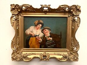 Antique 19th C. Italian Painting After Eugenio Zampighi (1859-1944) One more cup