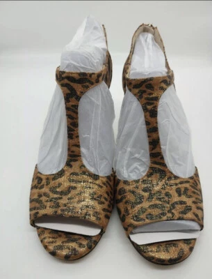 Alex Marie Melroy T strap Shimmer Leopard Dress Sandals. Size 7 New In Box - Image 1 of 4