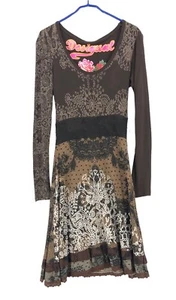 Vestido mujer DESIGUAL manga larga cuello redondo talla S - Imagen 1 de 8