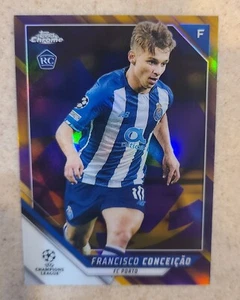 2021-22 Topps Cromo UEFA Francisco Conceicao DORADO PÚRPURA STARBALL REFRACTOR RC - Imagen 1 de 2