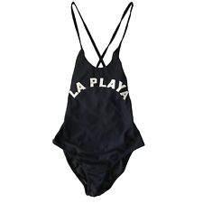 PilyQ Women Bathing Suit One Piece Size S Black w White La Playa New Without Tag