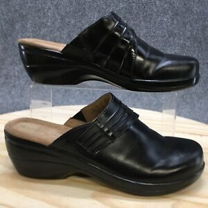 Naturalizer Shoes Womens 9.5 M Luellen Mule Clogs Black Faux Leather Slip On 