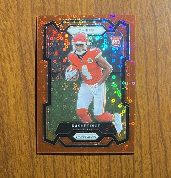 2023 Panini Prizm #350 Rashee Rice No Huddle Red Disco Prizm Rookie /70 Chiefs