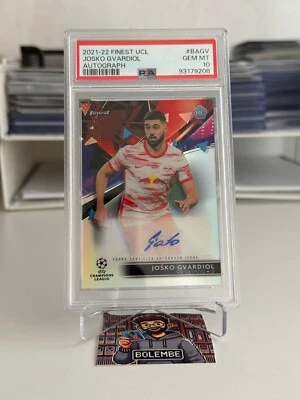 Josko Gvardiol 2021-22 Topps Finest UCL #BAGV Auto PSA 10 Rookie RC - Image 1 of 2