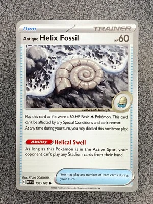 Antique Helix Fossil 153/165 NM EN Pokemon TCG Non-Holo - Bild 1 von 3