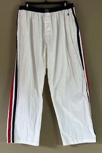 Polo Ralph Lauren Pajama Boxer Track Pants XL Stripe Lightweight White Logo - Picture 1 of 9