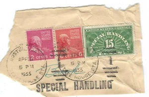 PREXIE w QE2 SPECIAL HANDLING -  LOT of 2  - DIFFERENT FRANKINGS - RARE USAGE !! - Picture 1 of 2