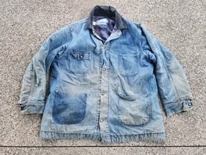 Giacca coperta foderata vintage Sears lavoro tempo libero denim lavoro fienile 2XL invecchiata  - Foto 1 di 8