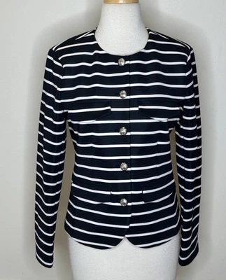 Chaqueta Blazer Para Mujer Veronica Beard Kensington Tejida a Rayas S Foto 1 de 4