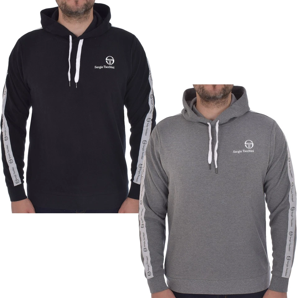 Sergio Tacchini Mens Devok Casual Fashion Taped Pullover Hoodie Jumper - Image 1 of 1