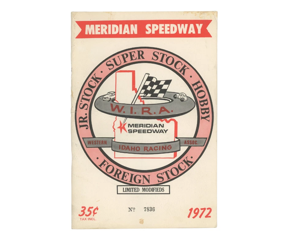 ¡Programa de carreras de autos Idaho Super Stock 1972! Raro Meridian Speedway ID NASCAR Race Foto 1 de 4