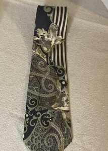 Vtg 70s  J T Beckett Floral/Geometric  Imported Silk Tie Necktie Disco Made USA - Picture 1 of 8