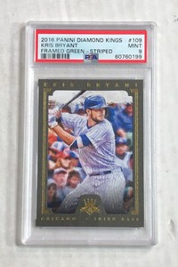 KRIS BRYANT 2016 Diamond Kings FRAMED GREEN STRIPE SSP 5/5! PSA MINT 9! POP 2!