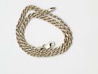 Vintage 925 Sterling Silver Style Twisted Rope Link Necklace