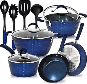 Pots and Pans 12 Piece Set, Ceramic Nonstick Induction Ready Cookware Kitchen Se - Picture 1 of 8