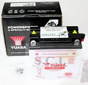 BATERÍA YUASA HONDA CH125 CH150 ELITE VTR250 Interceptor YB9-B - Imagen 1 de 3