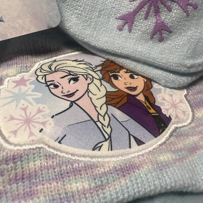 Disney Frozen Niña Niño Pequeño Sombrero y Mitones Invierno Set Elsa y Anna Edades 2-4 Foto 1 de 4