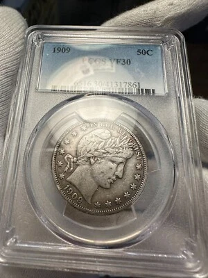 Полдоллара Барбера 1909 PCGS VF30 - Изображение 1 из 4