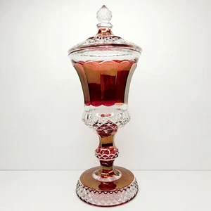 Westmoreland Glass Waterford Wakefield Ruby Stain Tall Urn Candy Sweat Meat Jar - Picture 1 of 6