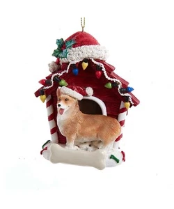 Corgi Christmas Dog House Ornament - Picture 1 of 1