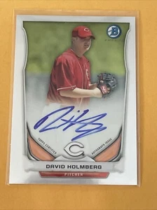 DAVID HOLMBERG 2014 Bowman Chrome 1st RC Auto Rookie BCAP-DH MLB CINCINNATI Reds - Picture 1 of 3