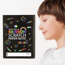 Rainbow Scratch Art Paper DIY Drawing Toy Kids Doodle M9C4 P8D1 Board X7R4 V4A3