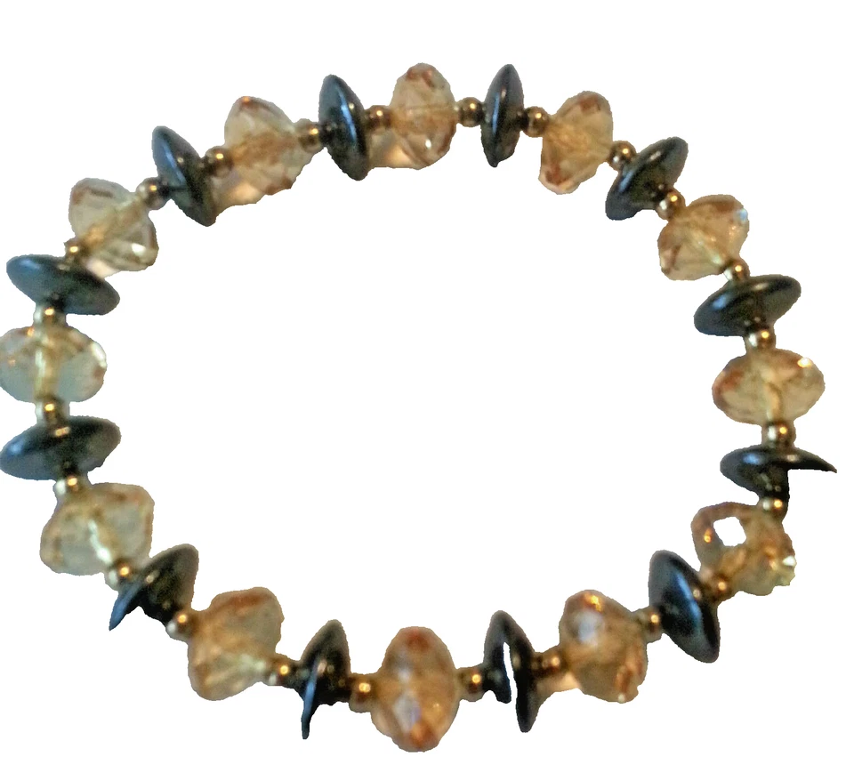 12 Stück Modeschmuck Magnetarmband Hämatite Magnetic Diamond goldbraun Chip 8mm - Bild 1 von 1