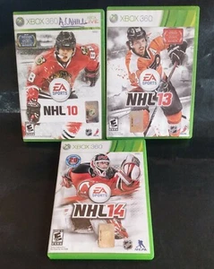 LOT of 3 Game NHL Hockey EA Sports  NHL 10 13 14 Xbox 360 Video Games Tested - Picture 1 of 10