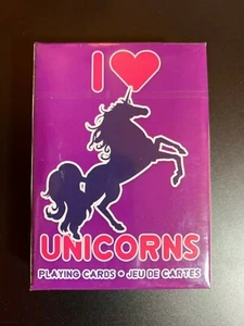 JUEGO DE CARTAS, ME ENCANTAN LOS UNICORNIOS, ¡NUEVO EN CAJA DIVERTIDO JUEGO DE CARTAS NOVEDAD! COLOR PÚRPURA - Imagen 1 de 2