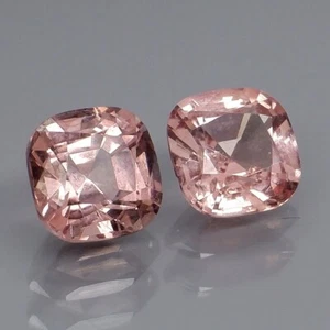 2Pcs / 1.66 Ct Natural Pale-Pink Spinel Mae Sai Cushion Shape Loose Gemstones - Picture 1 of 3