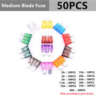 50Pcs Medium Blade Fuse Assortment Auto Car Motorcycle SUV FUSES Kit APM ATM