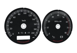 Harley-Davidson Electra Black - Speedometer dials MPH to KM/H Gauges - Picture 1 of 6
