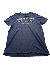 Abercrombie and Fitch Mens Navy Distressed T Shirt Size XL Good Condition