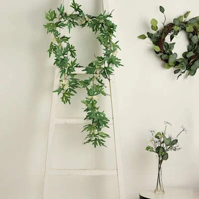 6 feet Cream SILK Daisy FLOWERS Garland Leaves Hanging Vine Party Event Supplies - Image 1 of 4