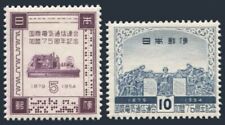 Japan 604-605, hinged. Mi 636-637. Membership in ITU-75, 1954. Morse telegraph.