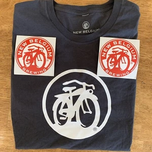 Neu Belgien Brauerei T-Shirt Aufkleber Medium Brandneu!! Bier Lager Fahrrad - Bild 1 von 5
