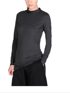 adidas Y-3 by Yohji Yamamoto Women Gray Long Sleeve Top Stretch COTTON Size S, M - Picture 1 of 4