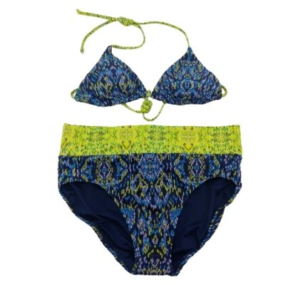 Soma Swim Bikini Size M New Foldover Hipster Triangle Top Porto Tile Swimsuit - Image 1 of 4