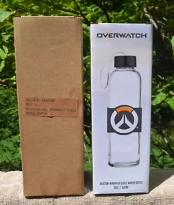 Blizzard Overwatch Clear Glass Water Bottle Silicone Wrapped 18 oz / 532 ML NEW - Picture 1 of 3